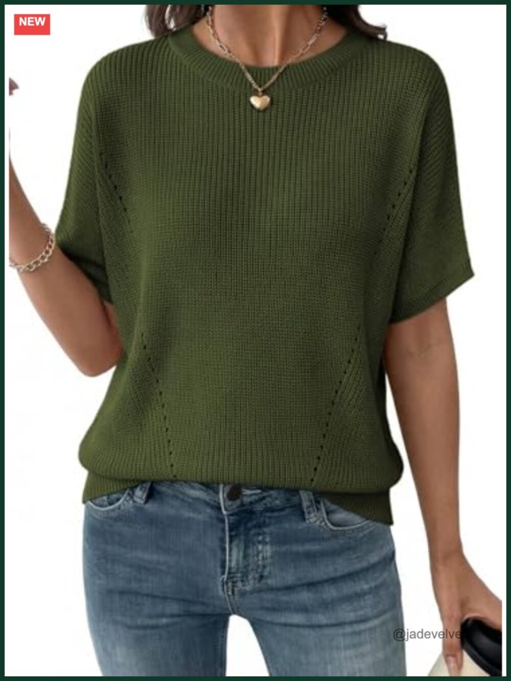 Women's Short Sleeve Rib-Knit Sweater Off Shoulder Loose Tunic Top